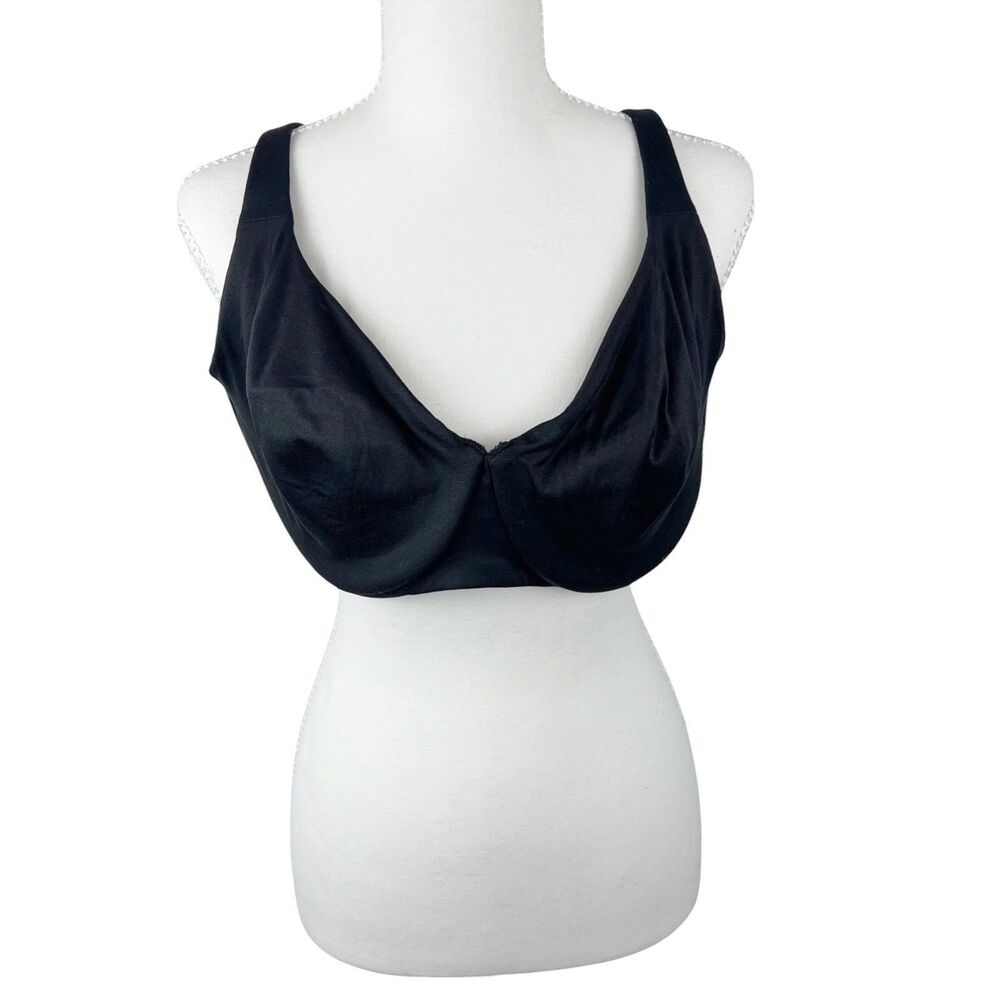 Cacique Bra Women 42DD Black Unpadded Wired Plus Size Unlined Full Coverage